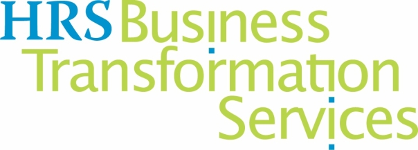 Blue Green logo of HRS Business Transformation Services