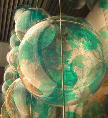 Green globe baloons