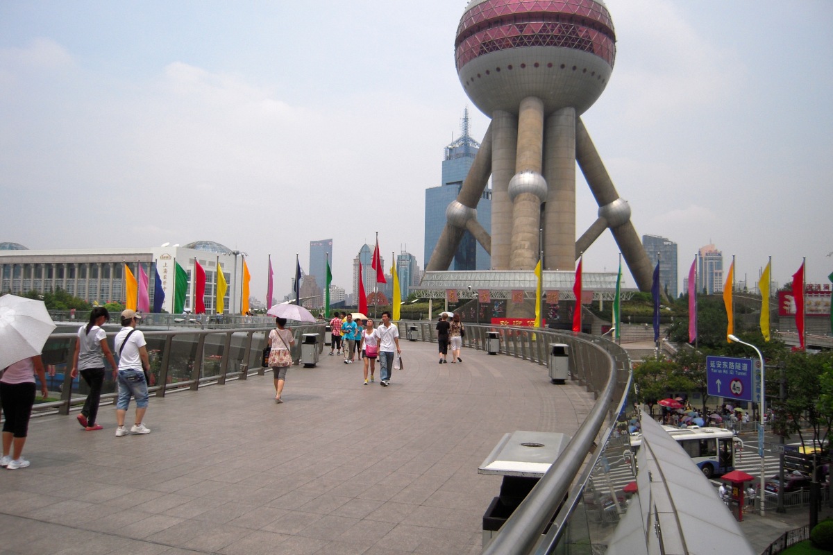 Shanghai City Skyline with view